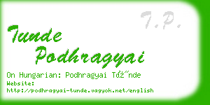 tunde podhragyai business card